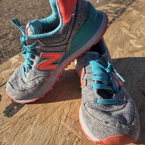 Balance Gray Sneakers with Green & Orange - Size 6 US
